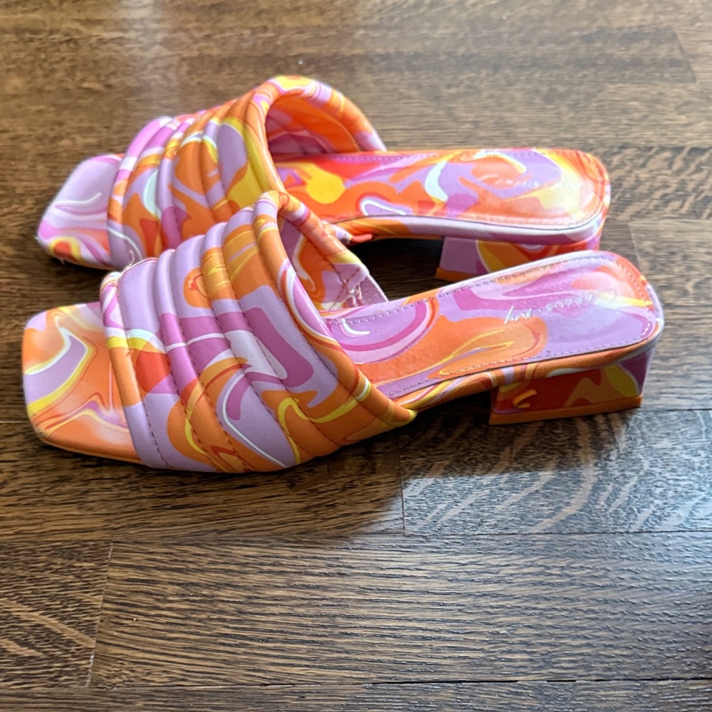 Circus NY Colorful Women's Slide Sandals - sz 7